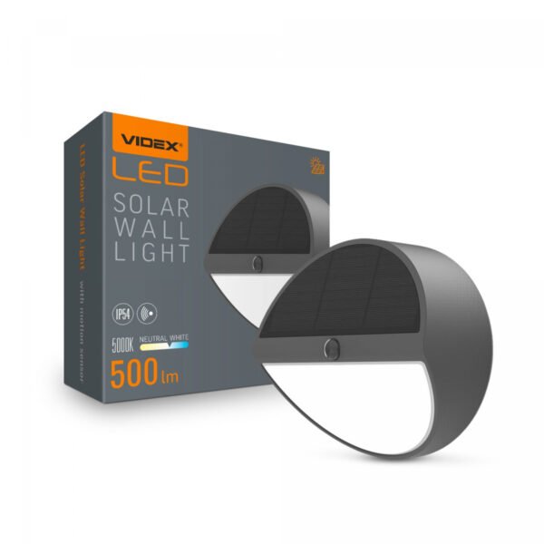 Lampă solară LED cu senzor de mișcare VIDEX VL-BHSO-002-S 500Lm 5000K