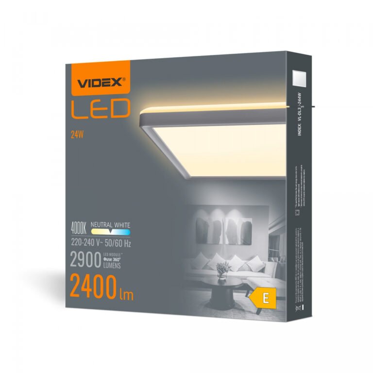 Plafoniera LED VIDEX-LED-CEILING-DL3S-24W-WHITE-4K