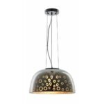 Pandantiv umbrelă de sticlă 3D D400 Cercuri cromate