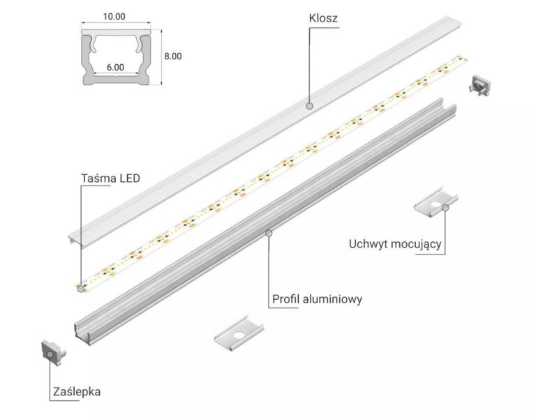 alu profile led pro 10 silver anodized 2m surface recessed bergmen