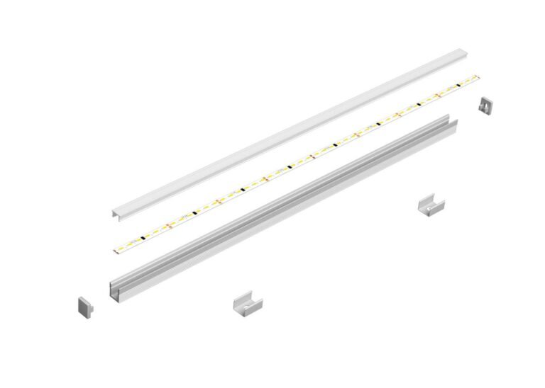 alu profile led pro 9 silver anodized 1m recessed bergmen 1