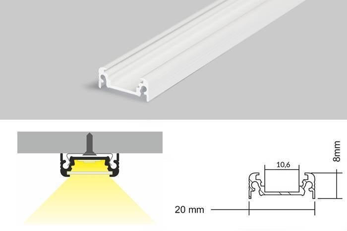 led profile p1 1m white surface bergmen 1