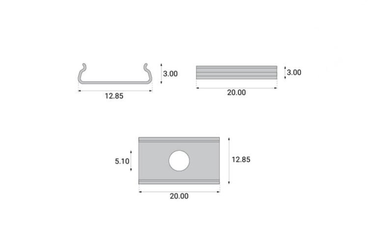 mounting bracket for alu profile pro11 bergmen 1