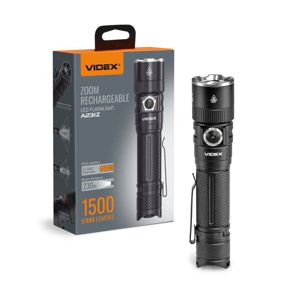 LED Portable Lanterna Videx VLF-A231Z 1500LM 5000K - imagine 1